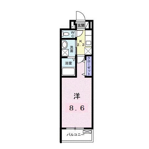 カーサ ステラ―ト(1K/2階)の間取り写真