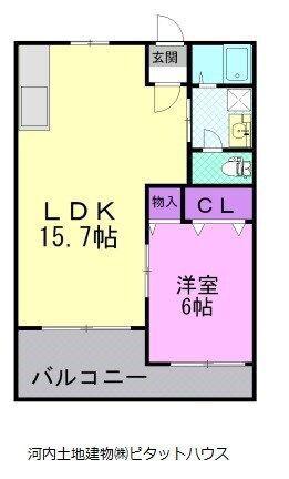 ヤナセコーポ(1LDK/1階)の間取り写真