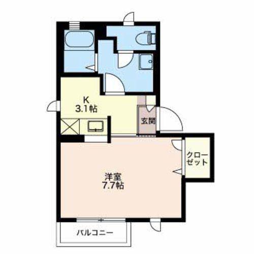 SOMETHINGNEW(1K/1階)の間取り写真