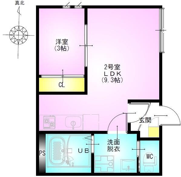 REGALEST新羽(1LDK/1階)の間取り写真