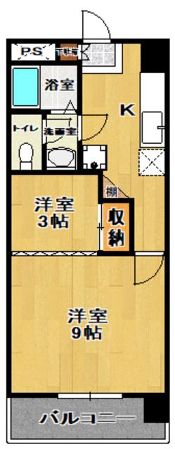 郡中東口ビル(1K/2階)の間取り写真