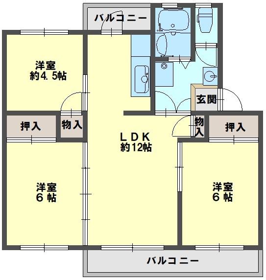 泉北槙塚台(3LDK/4階)の間取り写真