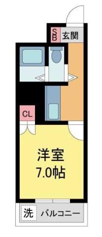 エルベラーノ宝塚(1K/4階)の間取り写真