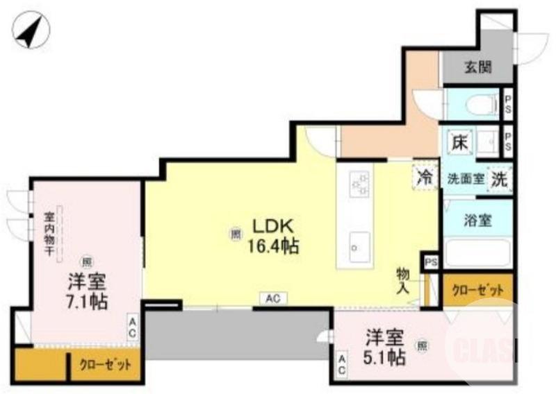 ラ メゾン ピック 中百舌鳥II(2LDK/1階)の間取り写真