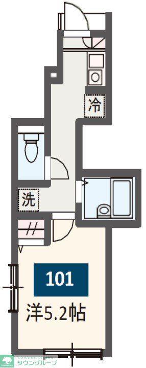 MELDIA岩槻(1K/1階)の間取り写真