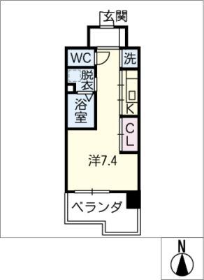 ATRIO鶴舞(ワンルーム/13階)の間取り写真