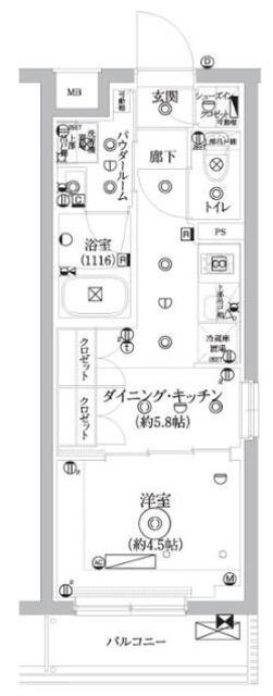 セジョリ千鳥町(1DK/2階)の間取り写真