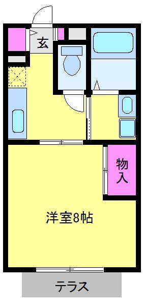 サンハイム(1K/2階)の間取り写真