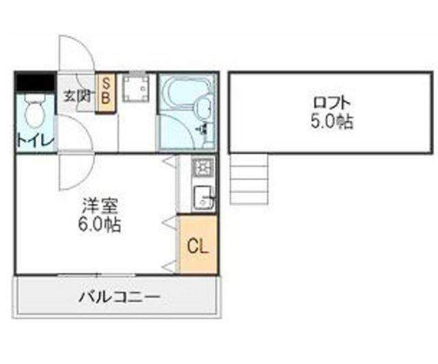 イーストヒルズ柏(ワンルーム/2階)の間取り写真