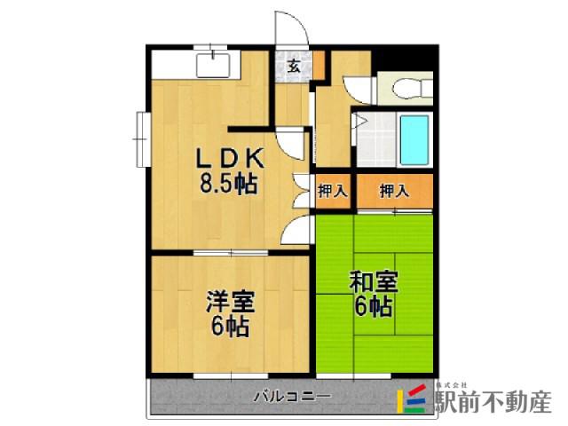 スマイルコーポ(2DK/1階)の間取り写真