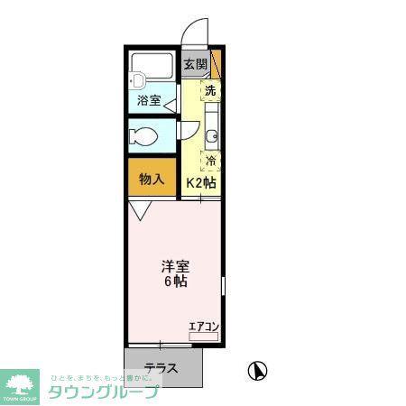 ロイヤルコート壱番館(1K/1階)の間取り写真