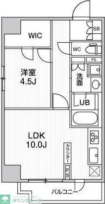 ジェノヴィア南千住IVスカイガーデン(1LDK/2階)の間取り写真