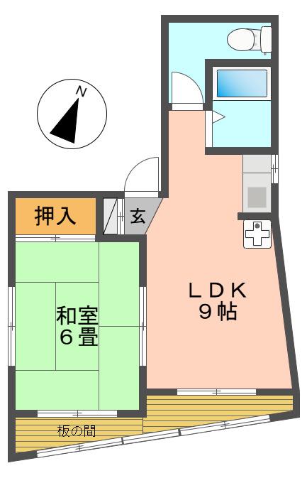 建協ハイツ(1LDK/2階)の間取り写真