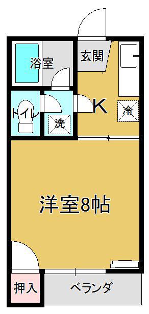 恵HOUSE(1K/2階)の間取り写真