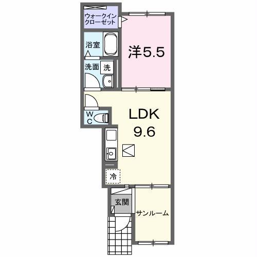 グレース大清水(1LDK/1階)の間取り写真