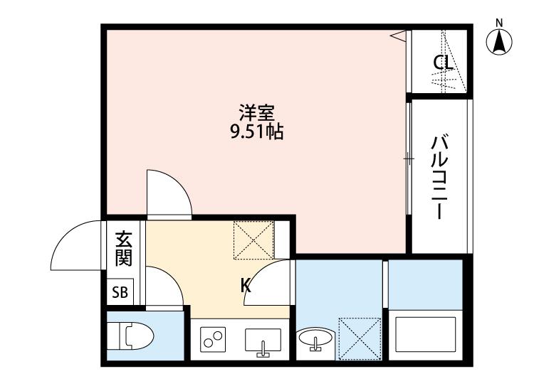 T.A江戸川区中葛西7丁目(1K/3階)の間取り写真