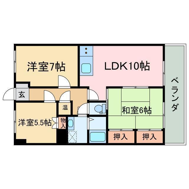 アーバンコート北新町(3LDK/6階)の間取り写真