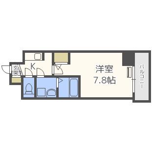 アーデンタワー西本町(1K/6階)の間取り写真