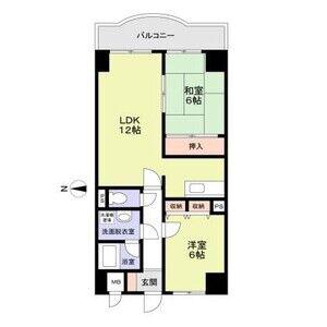 フローリッシュ北田(2LDK/5階)の間取り写真