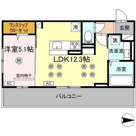 カトルカールII(1LDK/3階)の間取り写真