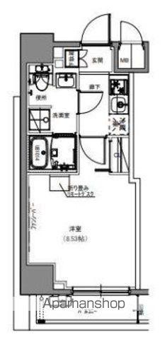 S-RESIDENCE両国緑(1K/2階)の間取り写真