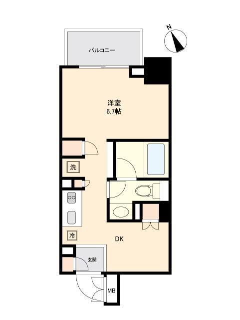 プライマル杉並方南町(ワンルーム/5階)の間取り写真