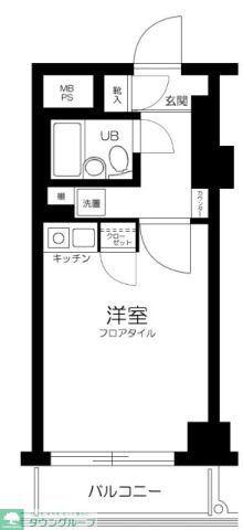 オーベル川崎(ワンルーム/8階)の間取り写真
