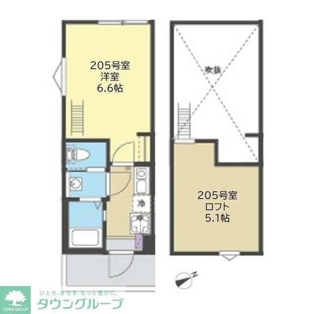 グローブテラス金沢文庫(1K/2階)の間取り写真