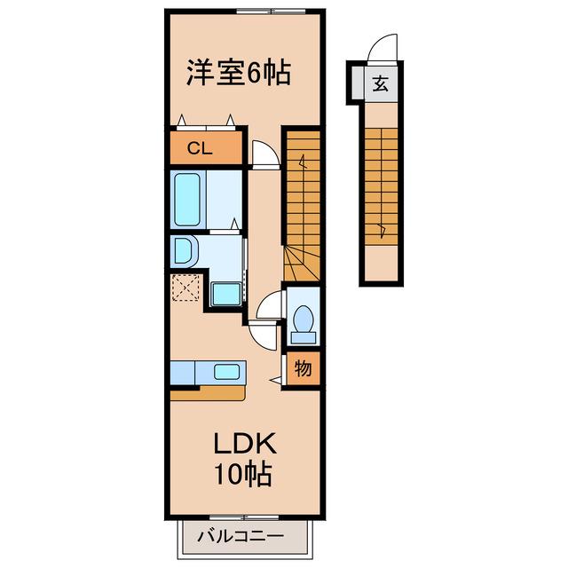 ピノ・ノワールI・II(1LDK/2階)の間取り写真