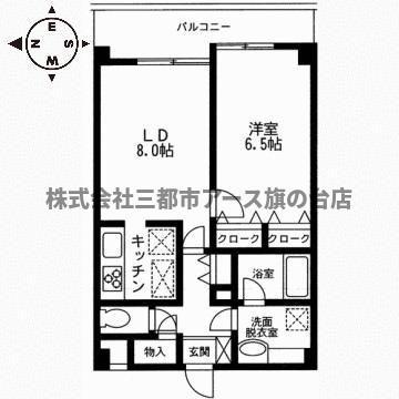 ソレイユ西蒲田(1LDK/4階)の間取り写真