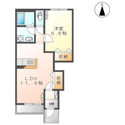 閑静住環境が魅力(1LDK/1階)の間取り写真