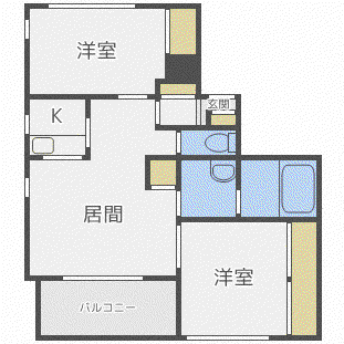 フルリール美香保(2LDK/6階)の間取り写真