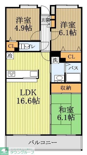 エーデルハイム小金井(3LDK/2階)の間取り写真