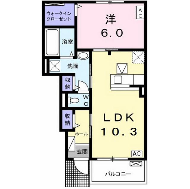 リヴェール・ピアII(1LDK/1階)の間取り写真