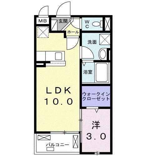 アンプルール(1LDK/3階)の間取り写真