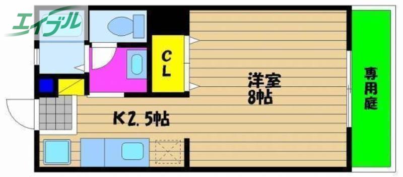 後神ハイツ(1K/1階)の間取り写真