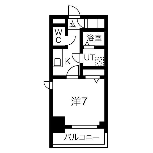 エスリード名古屋STATION ウエスト(1K/2階)の間取り写真