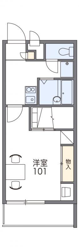 レオパレスクレール勝賀(1K/2階)の間取り写真