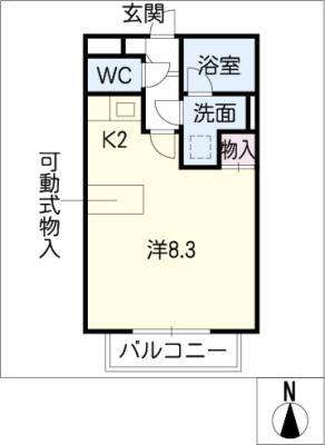 近鉄名古屋線 近鉄蟹江駅 徒歩3分 2階建 築21年(1K/2階)の間取り写真