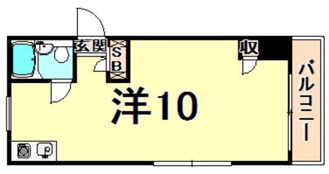 リッチライフ甲子園Ⅰ(ワンルーム/2階)の間取り写真