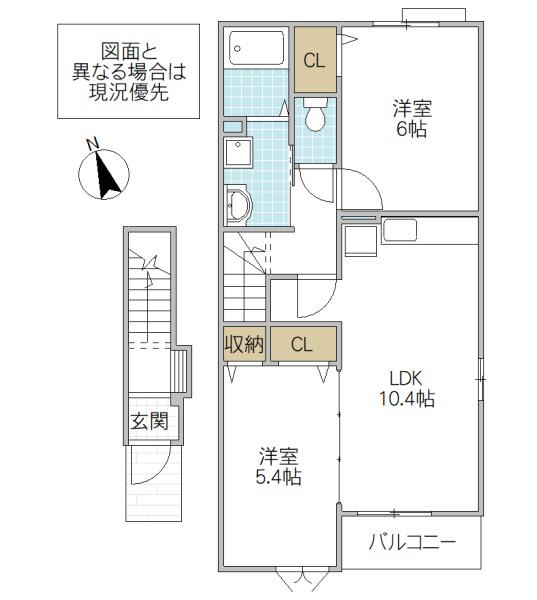 フィランソーロ(2LDK/2階)の間取り写真