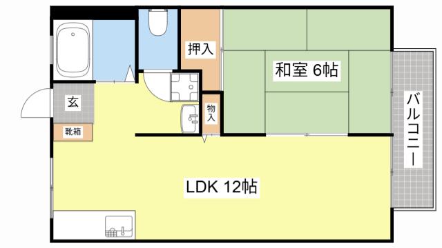 ハイツ木村(1LDK/2階)の間取り写真