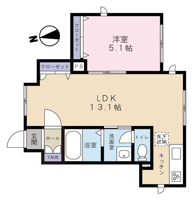 コンフォート学芸大学(1LDK/1階)の間取り写真