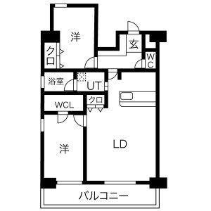 アーバンパーク日吉(2LDK/13階)の間取り写真