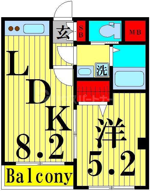 LA・LUCE(1LDK/1階)の間取り写真