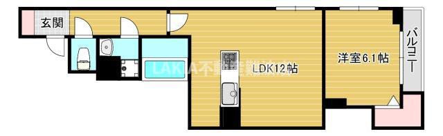 エスポワール立葉(1LDK/2階)の間取り写真