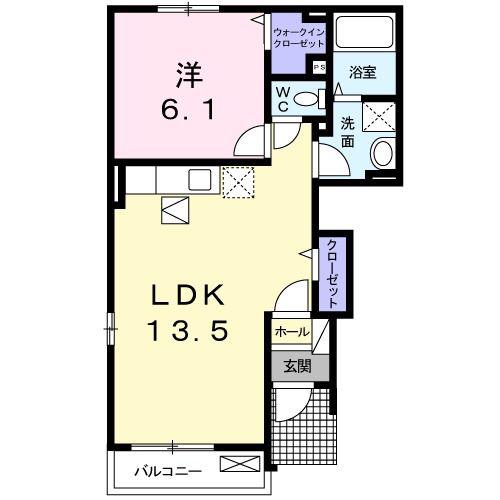 ソレイユ(1LDK/1階)の間取り写真