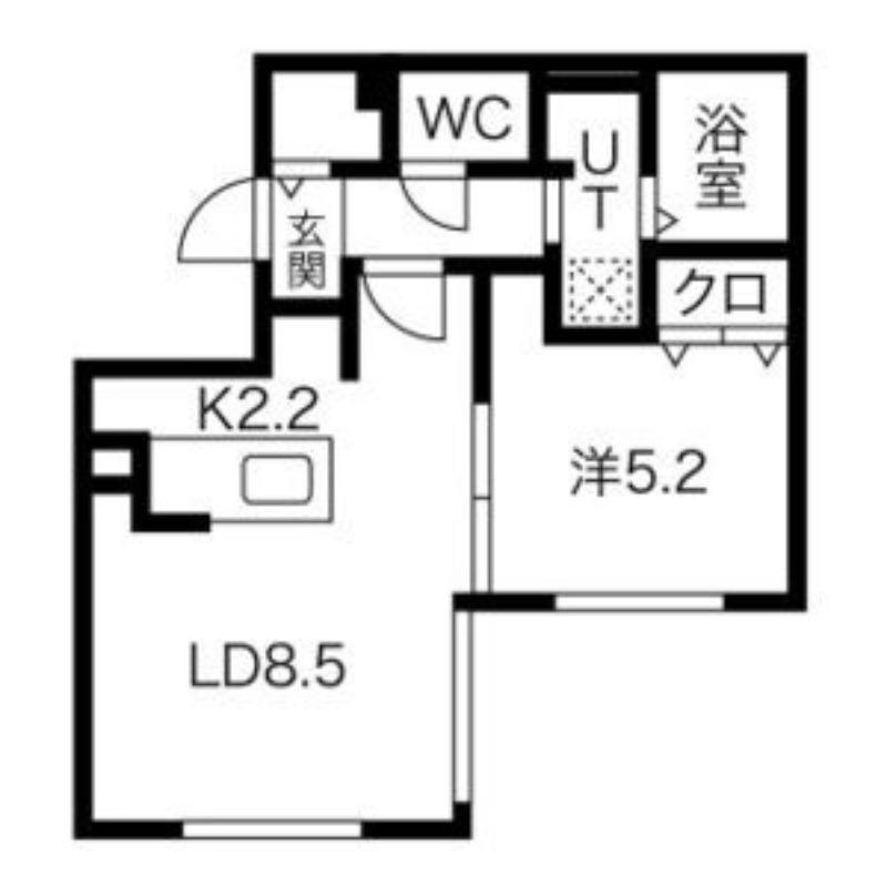 ECLAT UNE MAISON(1LDK/3階)の間取り写真