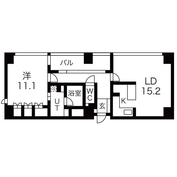 IZUMI 1(1LDK/11階)の間取り写真