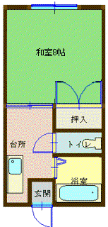 クオリティコーポ(1K/2階)の間取り写真